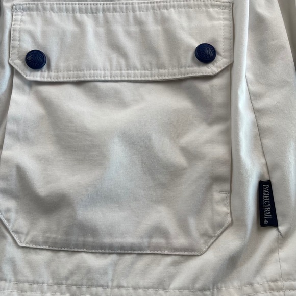 Pacific Trail Men's White Navy Hooded Anorak Jacket Size Medium - Picture 5 of 8